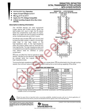 SN74ACT533DBR datasheet  